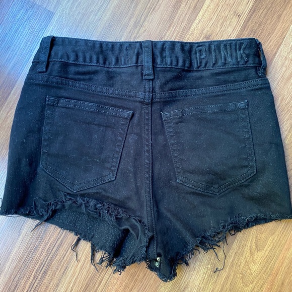 VS PINK Black Sequin Denim Shorts - Picture 2 of 3